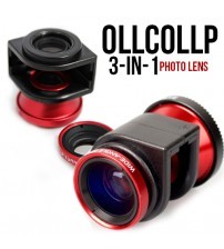 OLLCOLLP 3-in-1 Fish Eye+Macro+Wide Angle Clip On Photo Lens for iPhone 4/4s/5/5s